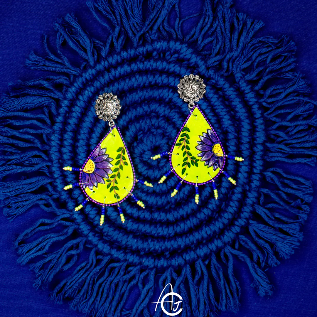 Statement Earrings, Handpainted : Handmade - Image 5