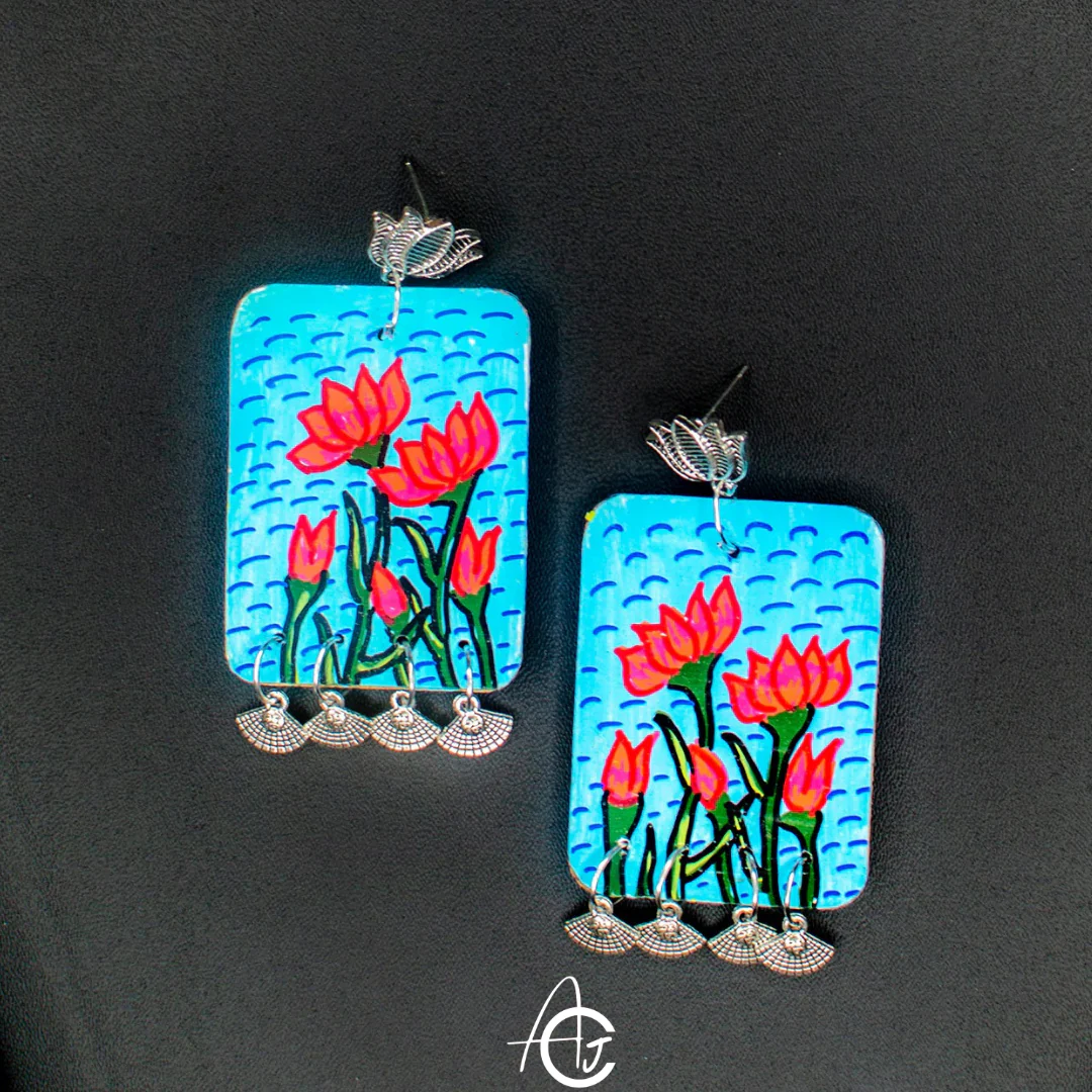 Statement Earrings, Handpainted : Handmade - Image 6