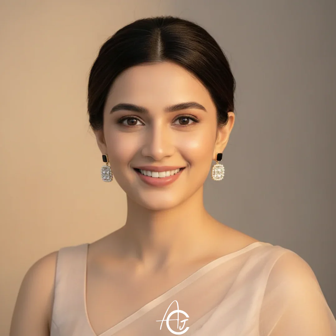 Bling Crystal Pearl Earrings - Image 4