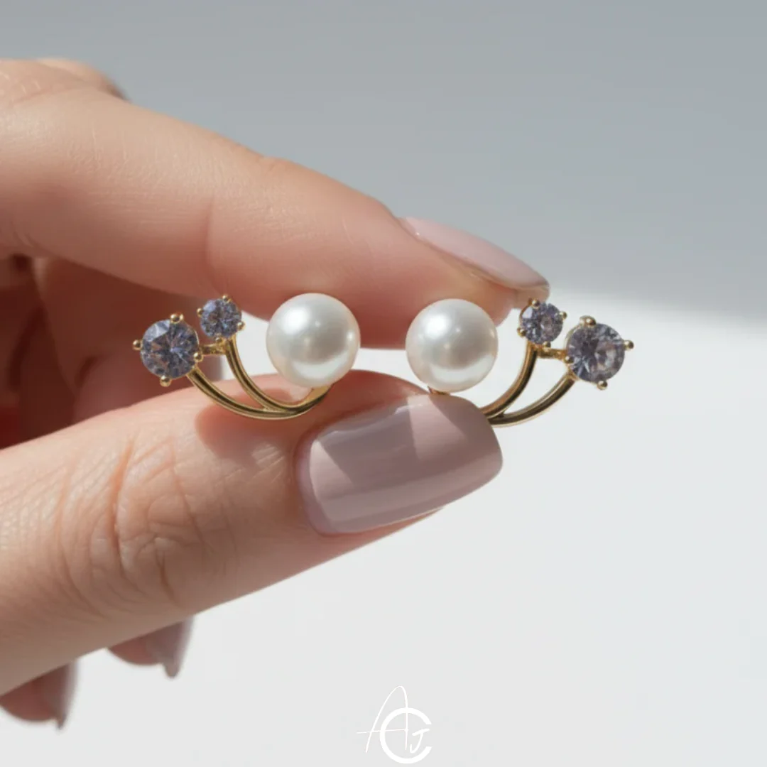 Bling Pearl Earrings - Image 3