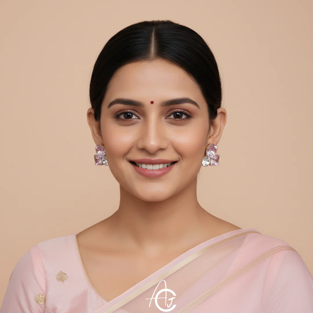 Bling Prism Pink Earrings - Image 4