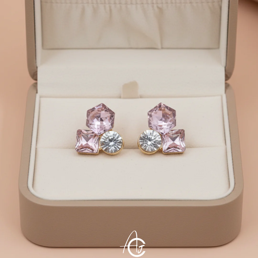 Bling Prism Pink Earrings - Image 5