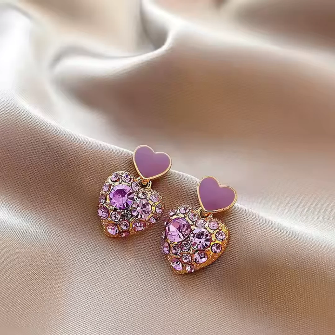 Bling Statement Heart Earrings - Image 6