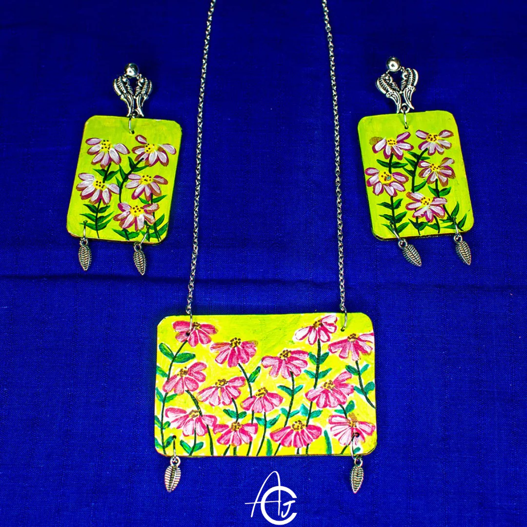 Statement Necklace Set, Handpainted : Handmade - Image 3