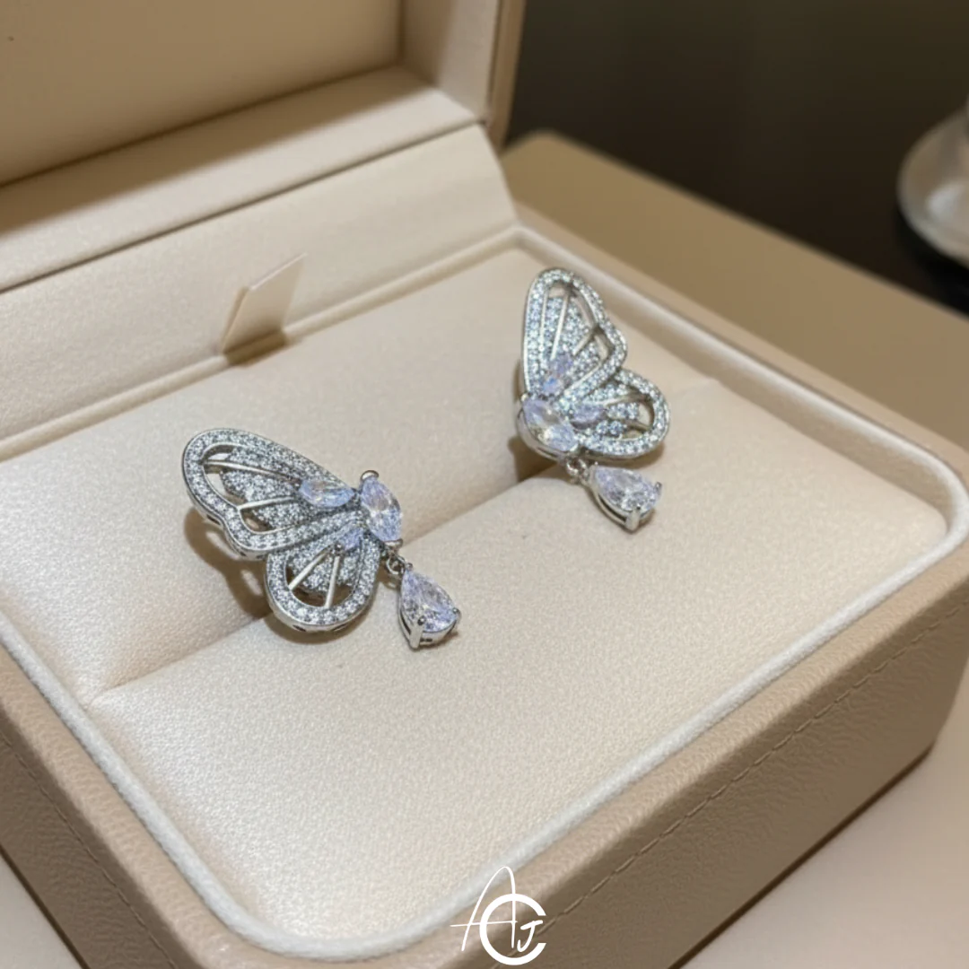 Butterfly Drop Earrings - Image 3
