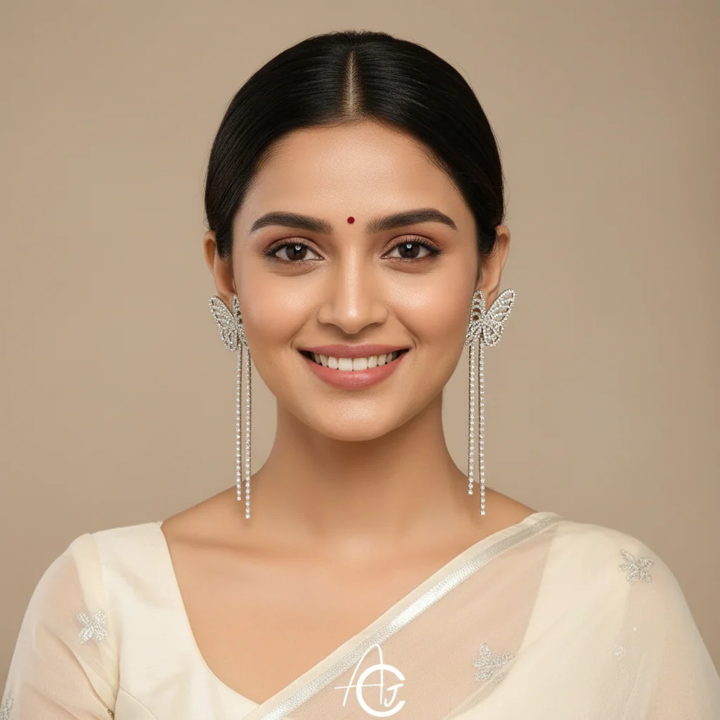 Butterfly Drop Statement Earrings - Image 3