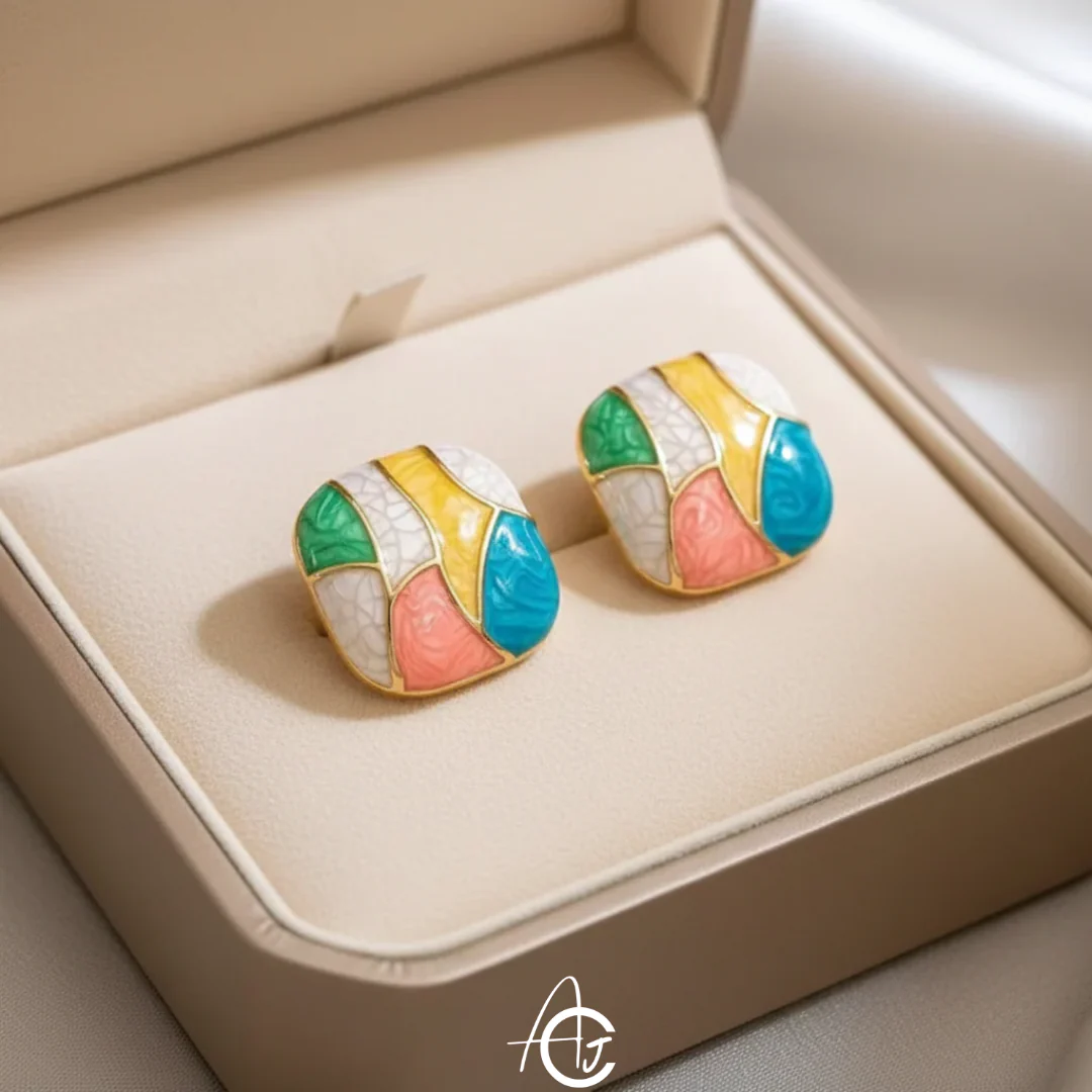 Colorful Stud Earrings - Image 3