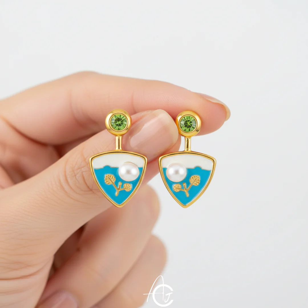 Daisy Studs Blue Earring
