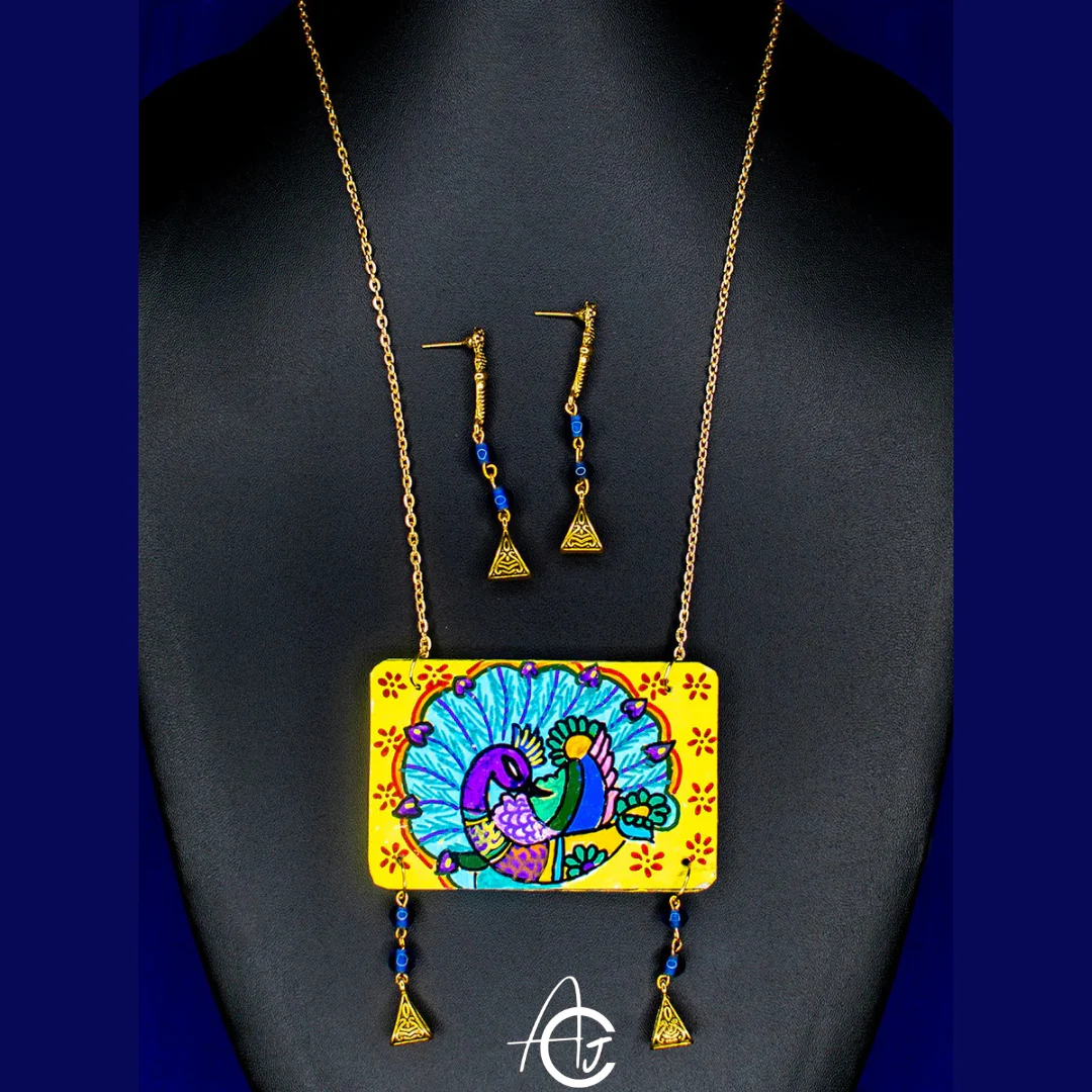 Statement Necklace Set, Handpainted : Handmade - Image 4