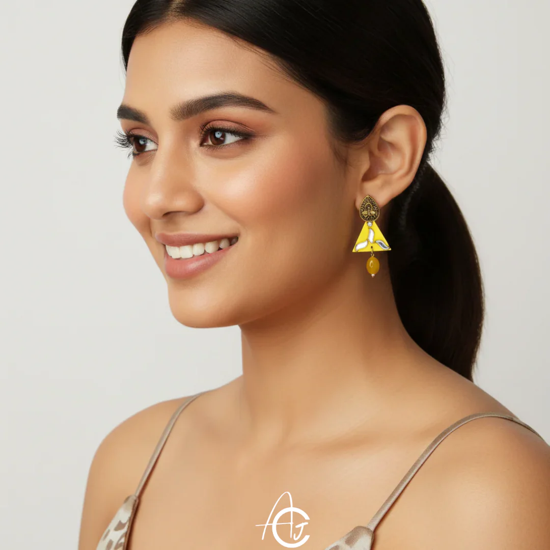 Statement Earrings, Handpainted : Handmade - Image 2