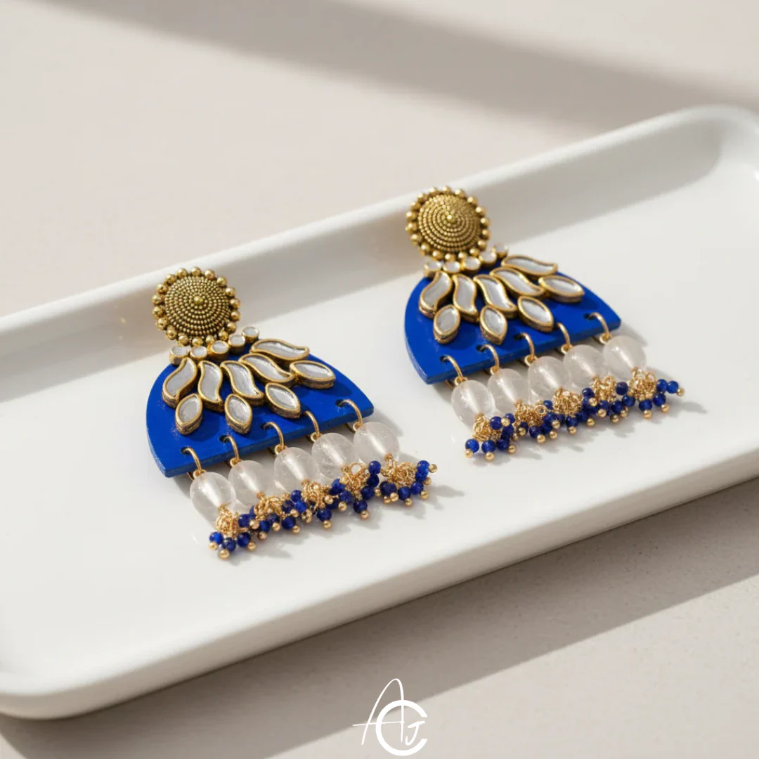 Statement Earrings, Handpainted : Handmade - Image 5