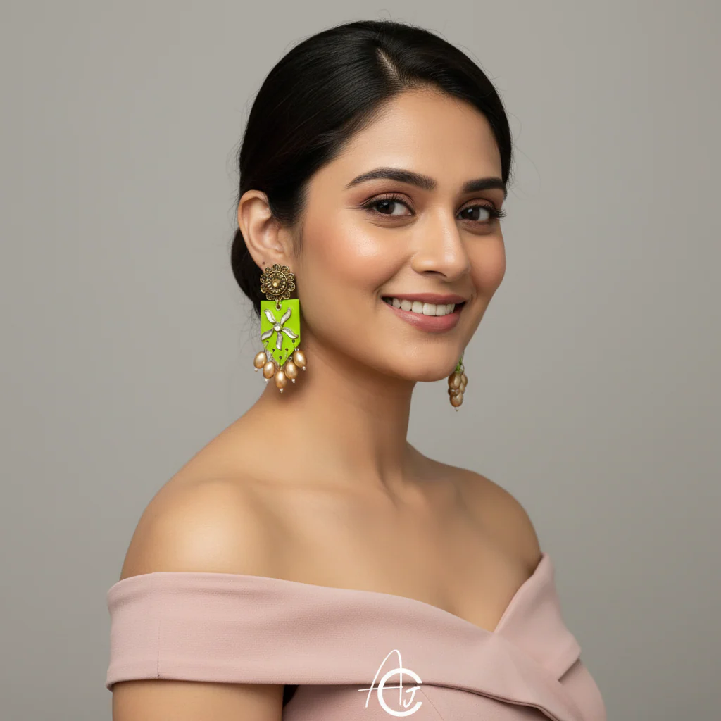 Statement Earrings, Handpainted : Handmade - Image 4