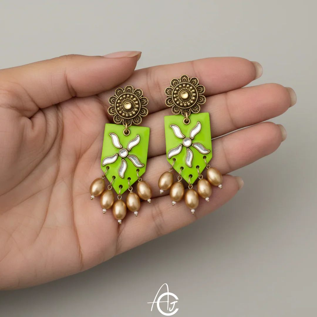 Statement Earrings, Handpainted : Handmade - Image 5