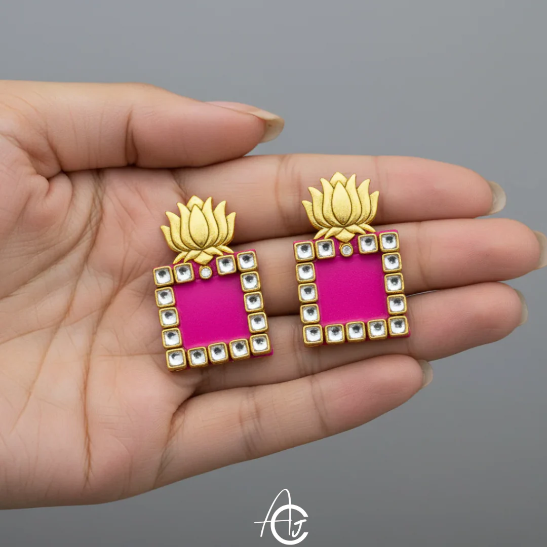 Statement Earrings, Handpainted : Handmade - Image 5