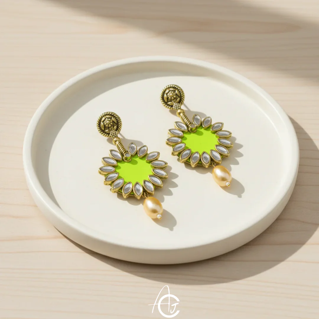 Statement Earrings, Handpainted : Handmade - Image 5