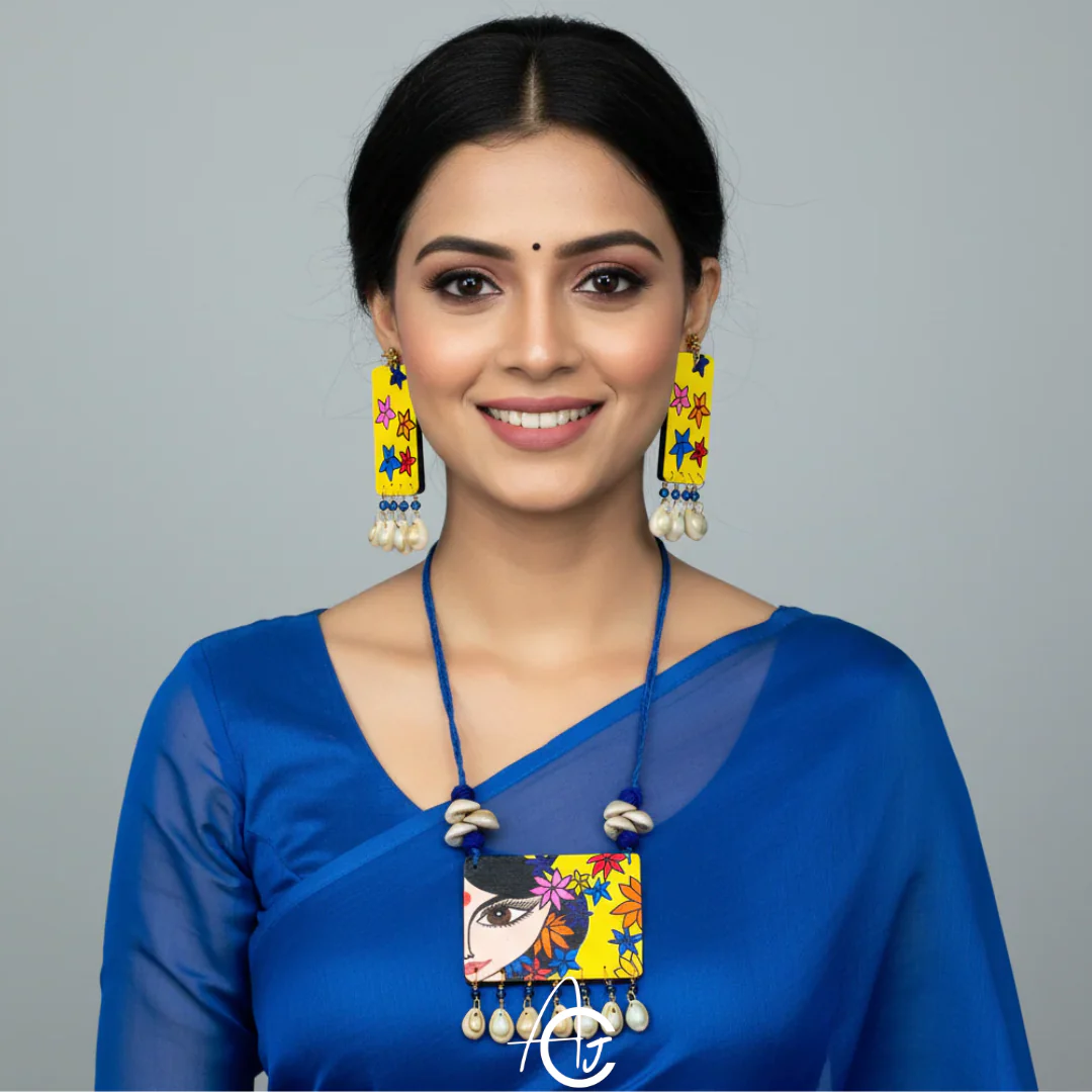 Statement Necklace Set, Handpainted  : Handmade - Image 2