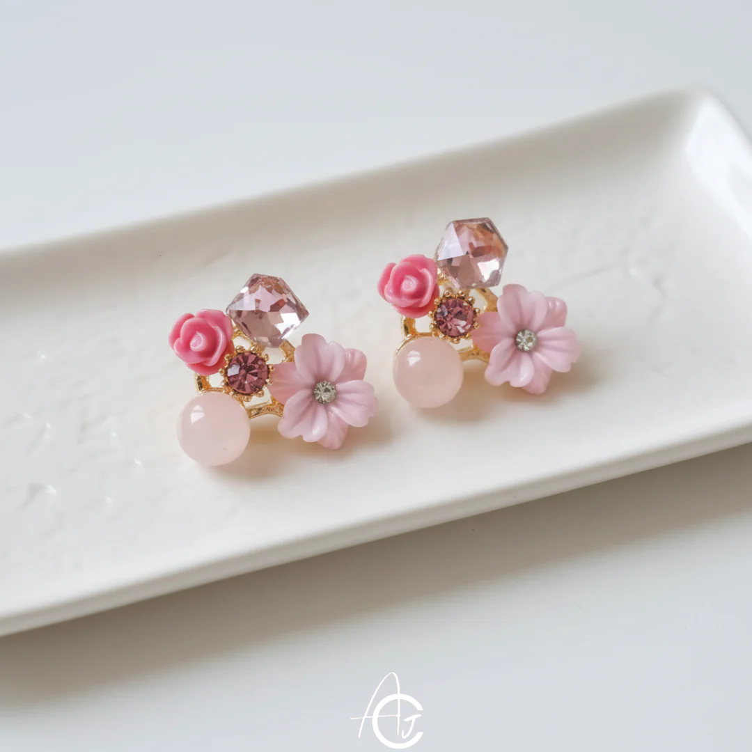 Flower Pink Earrings - Image 5