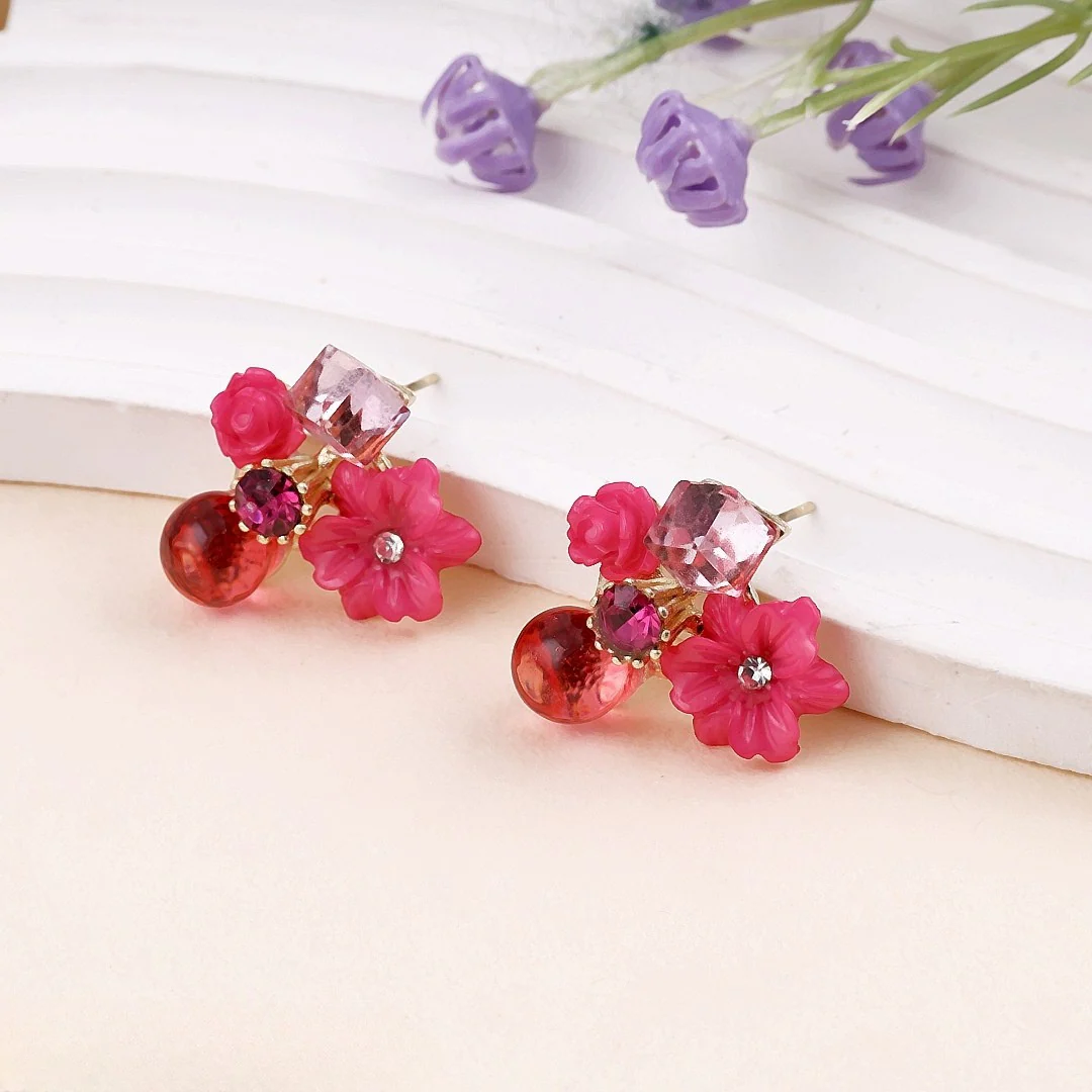 Flower Pink Earrings - Image 6