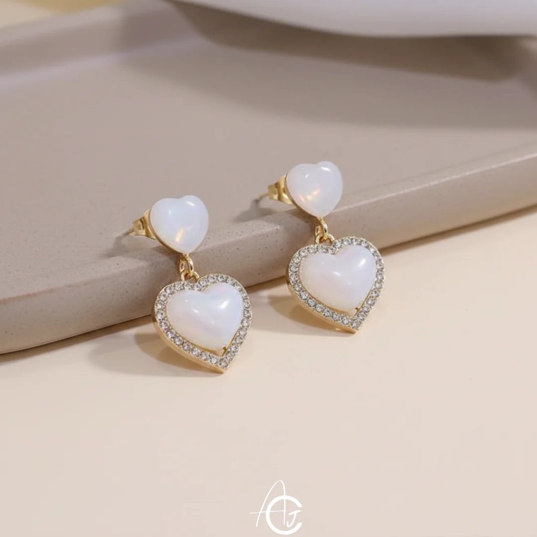 Statement Heart Drop Earrings - Image 5