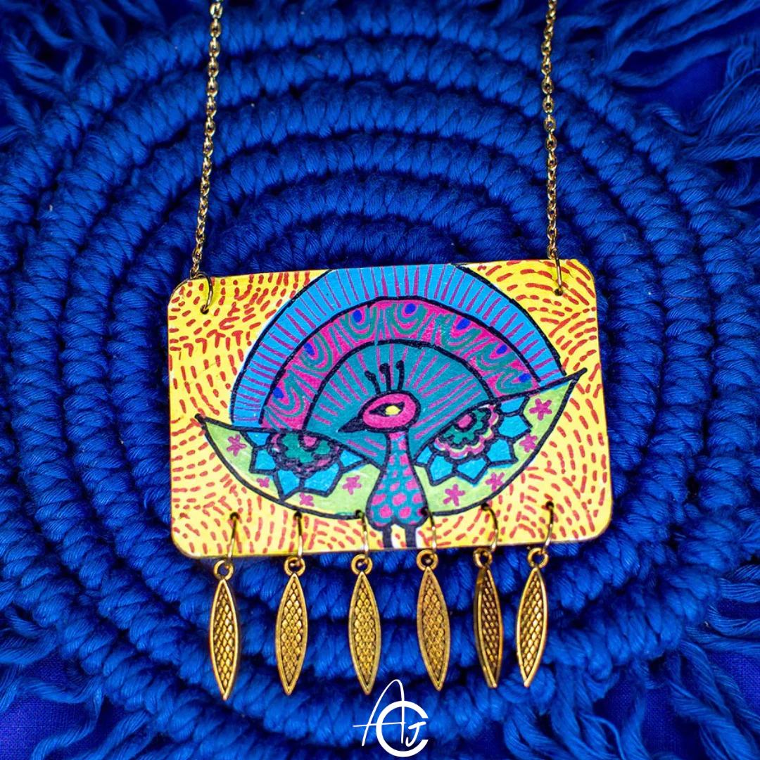 Statement Necklace, Handpainted : Handmade - Image 5