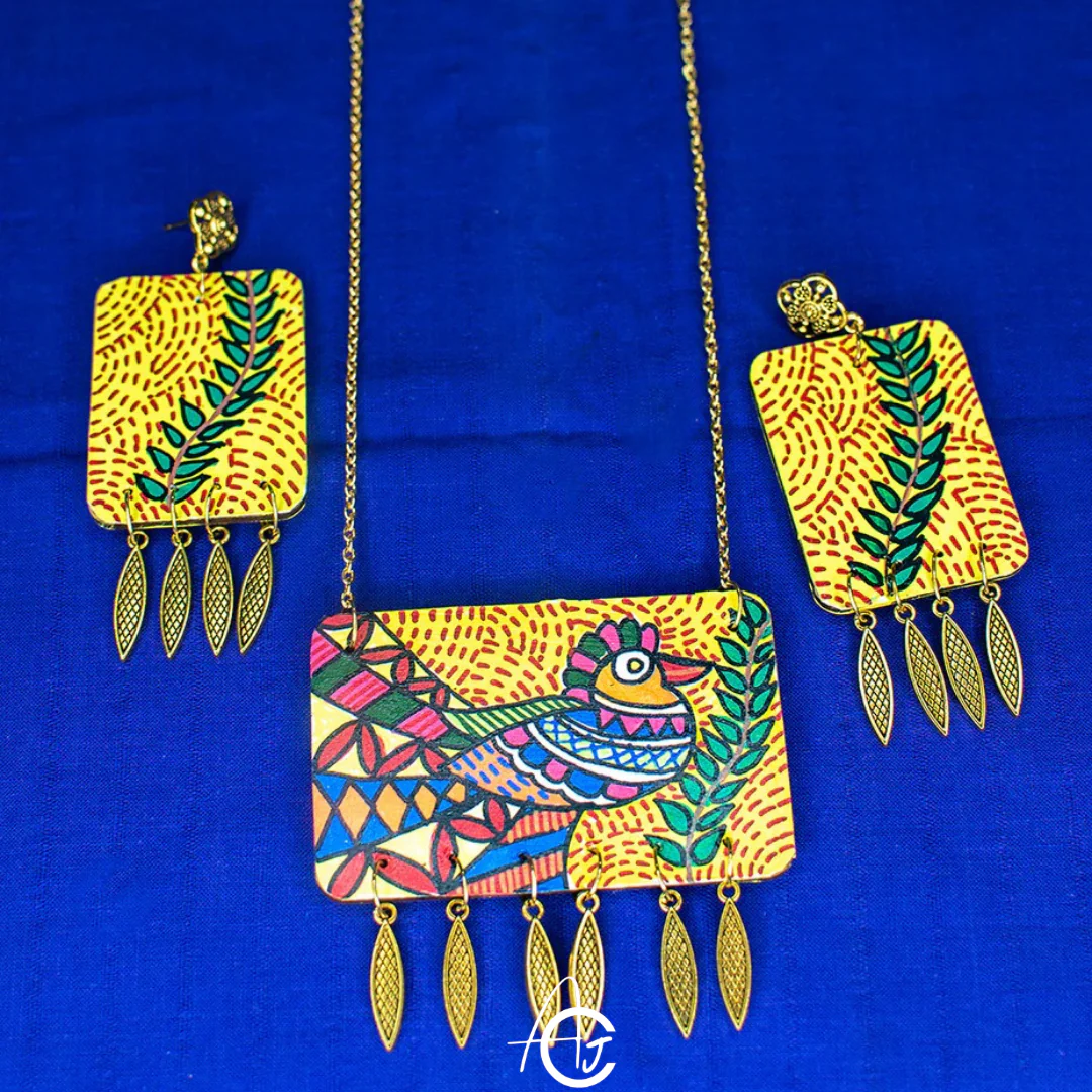 Statement Necklace Set, Handpainted : Handmade - Image 3