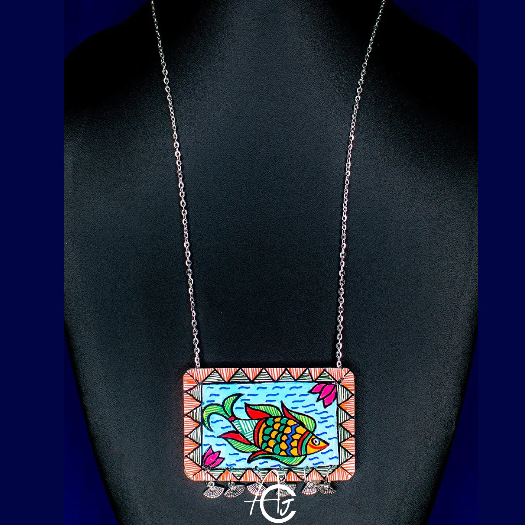 Statement Necklace, Handpainted : Handmade - Image 2