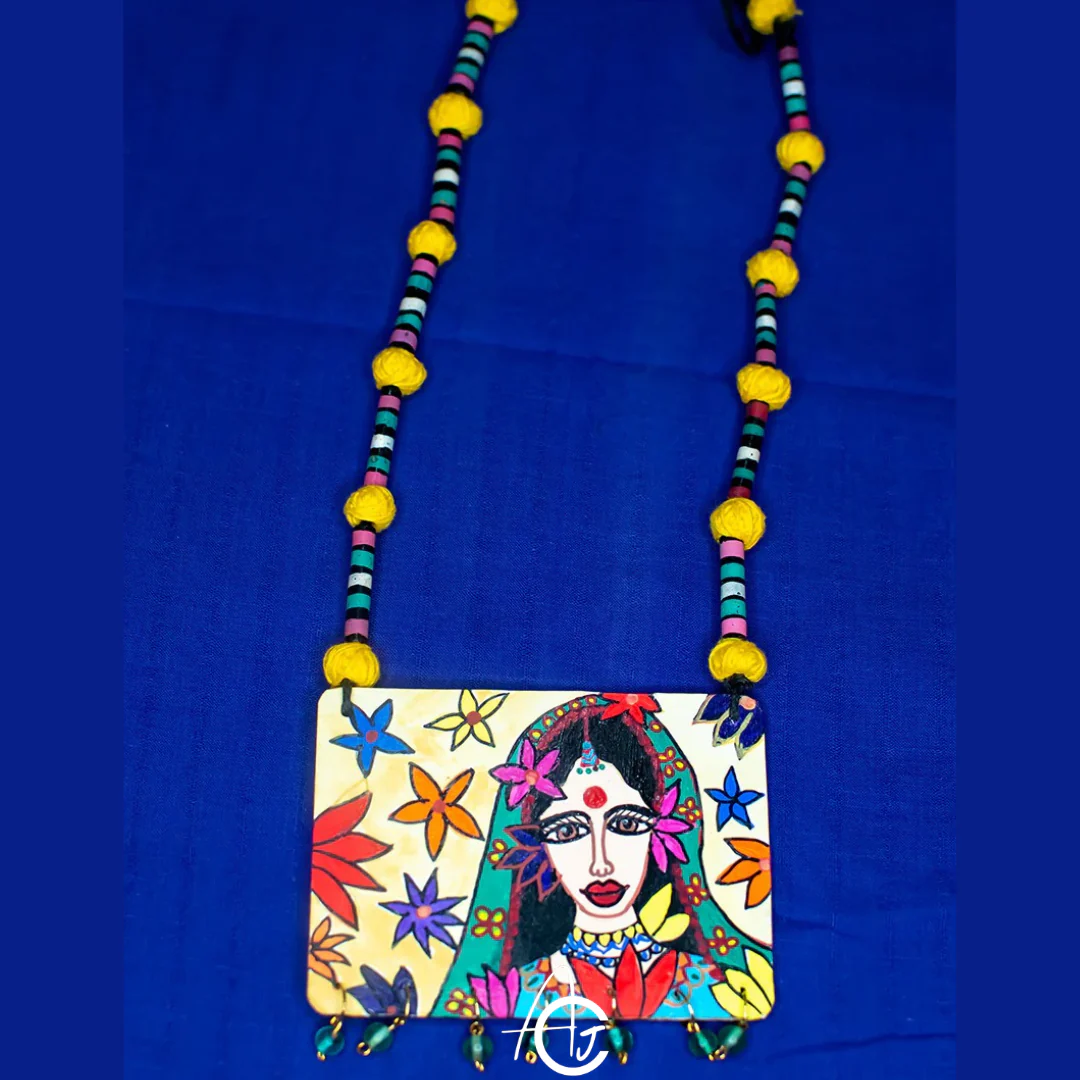 Statement Necklace, Handpainted : Handmade - Image 3