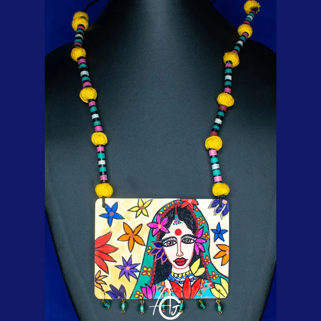 Statement Necklace, Handpainted : Handmade - Image 4