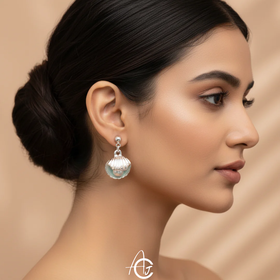 Pearl And Shell Earrings - Image 2