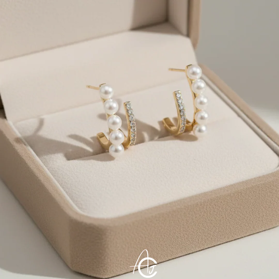 Pearl Bling Earrings - Image 3