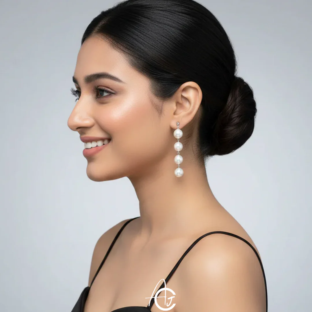 Pearl Dangle Earrings - Image 2