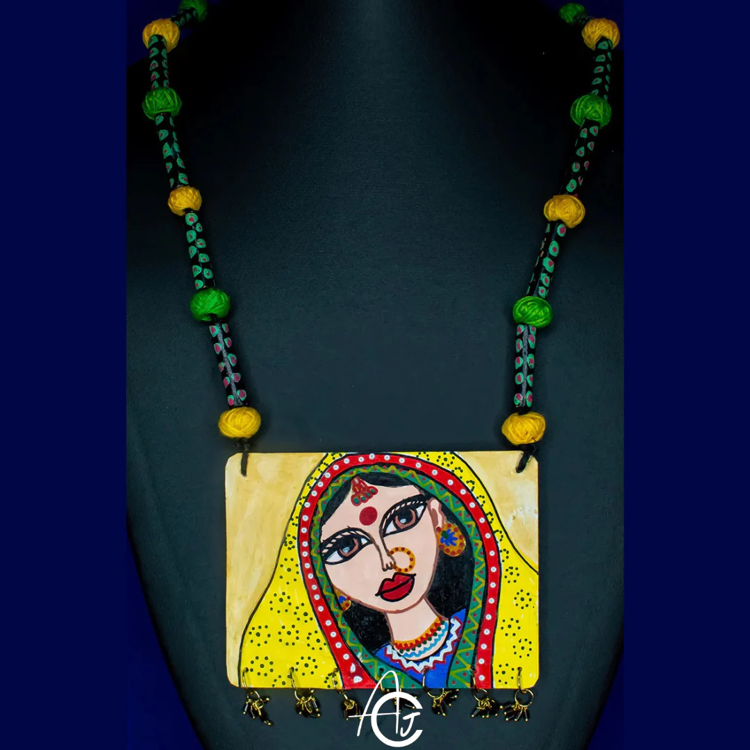 Statement Necklace, Handpainted : Handmade - Image 4