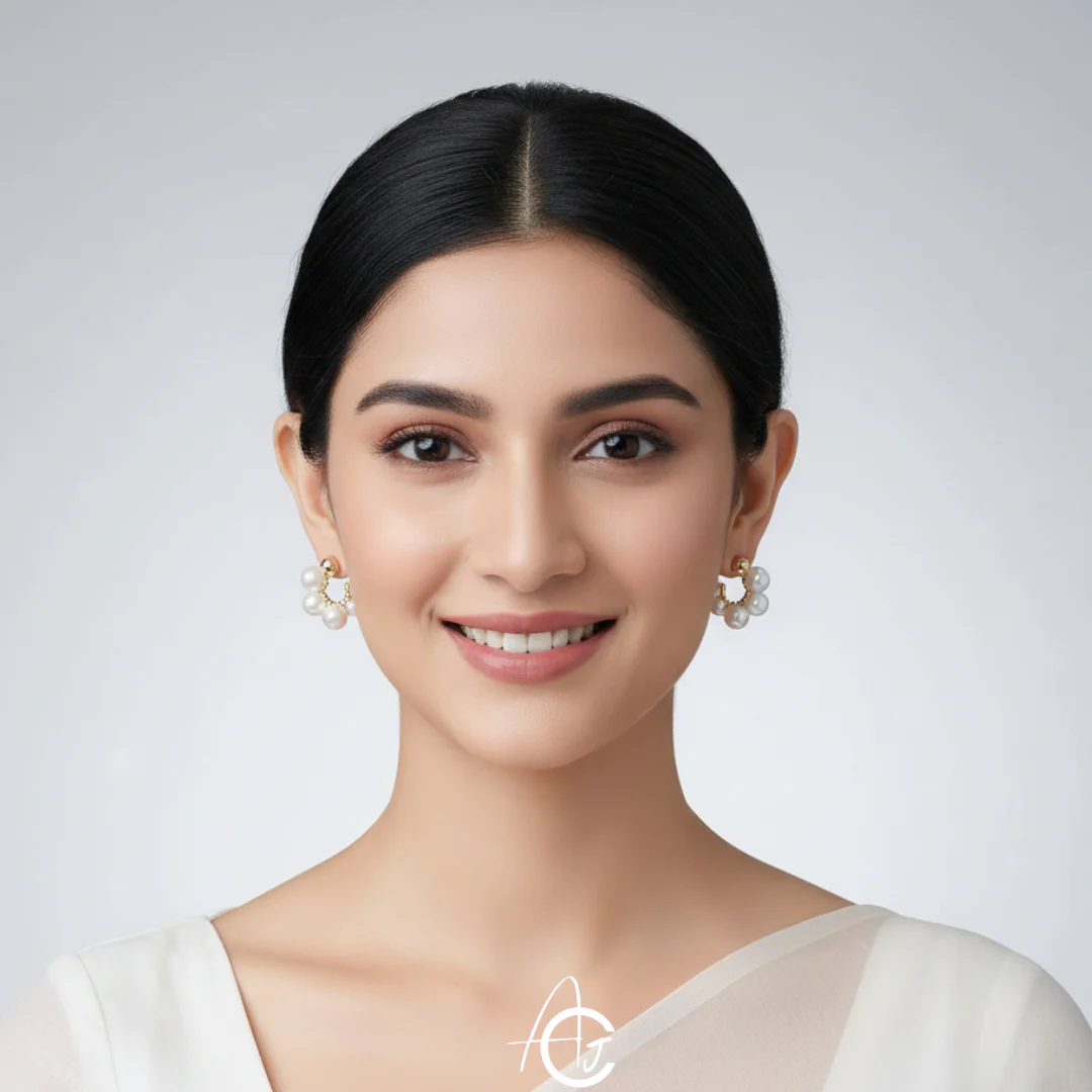 Pretty Pearl Hoop Earrings - Image 4
