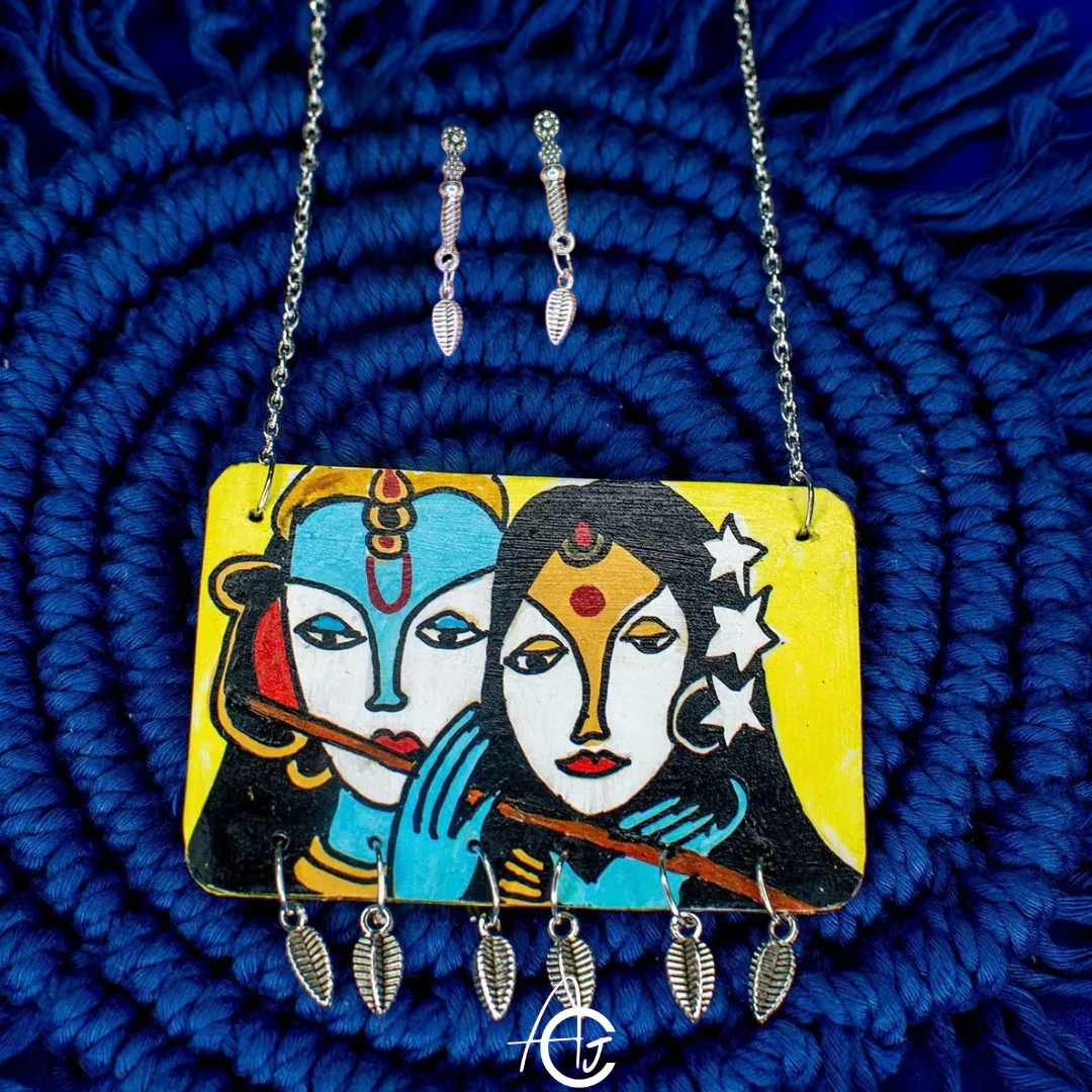 Statement Necklace Set, Handpainted : Handmade - Image 5