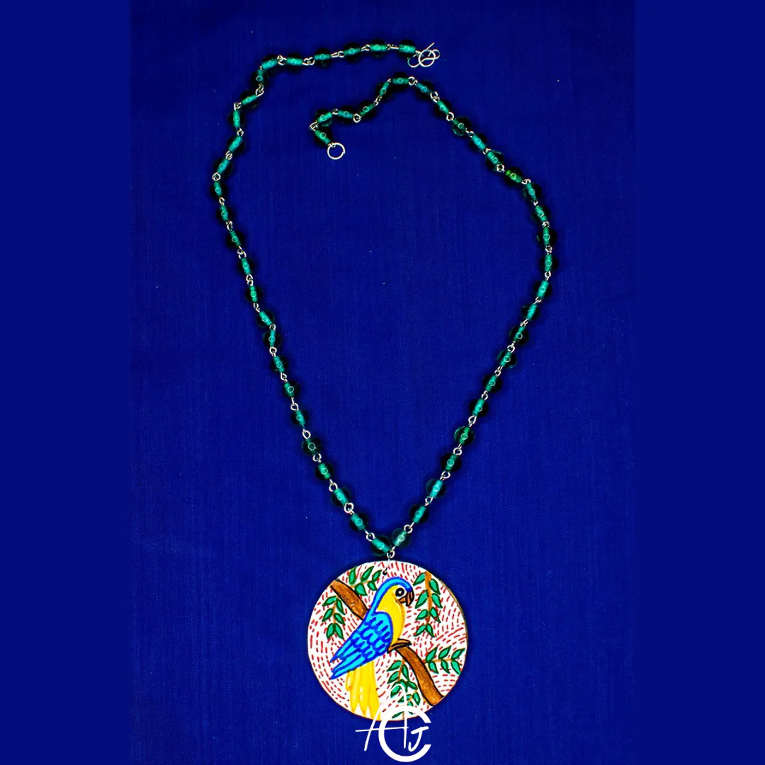 Statement Necklace, Handpainted : Handmade - Image 3