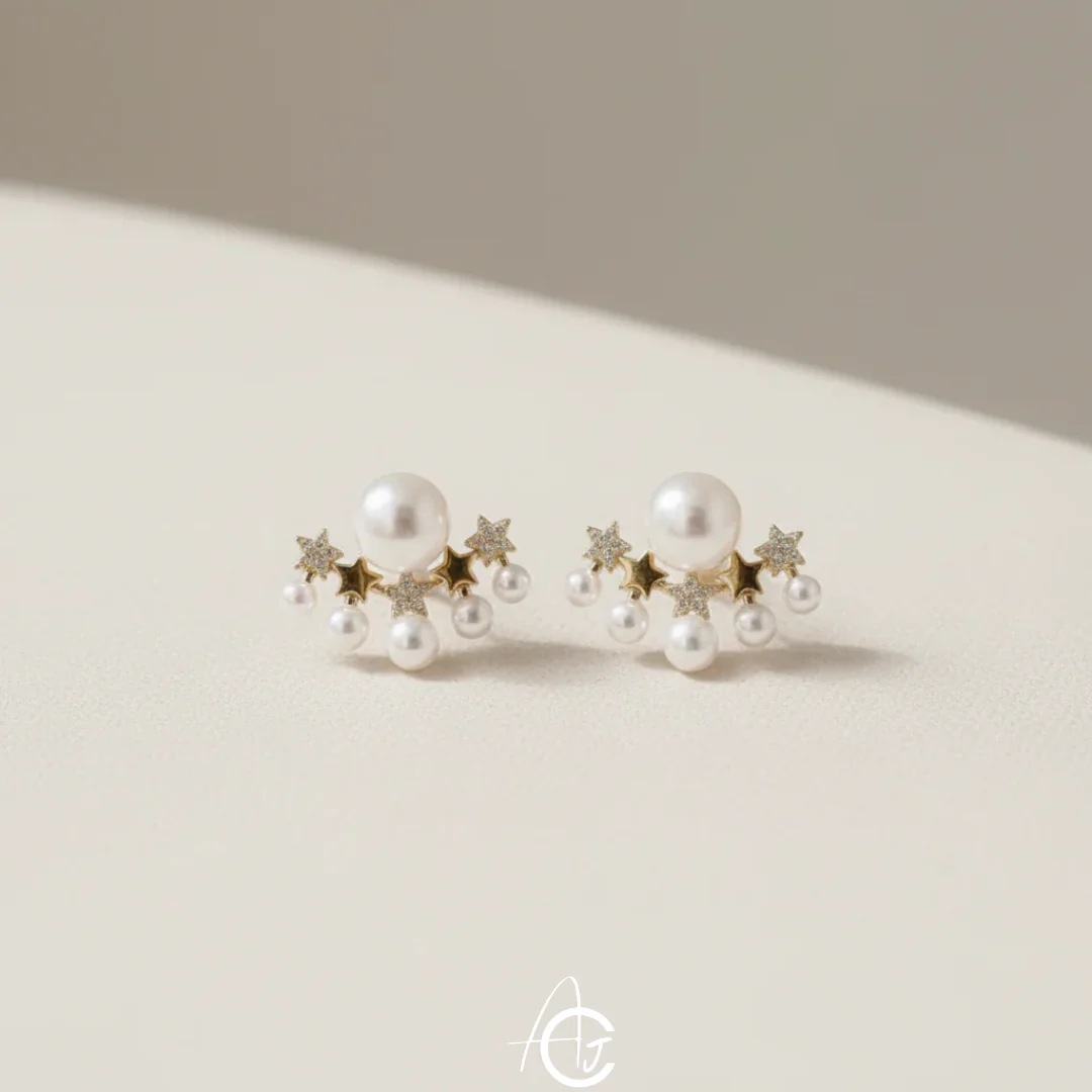 Star And Pearl Earrings - Image 6