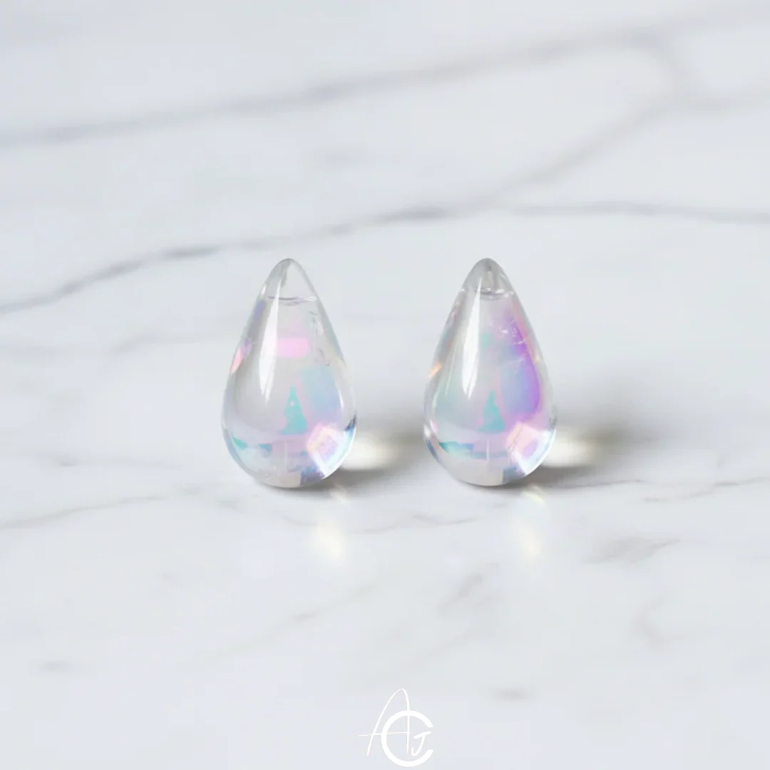 Tear Drop Rainbow Stud Earrings - Image 6