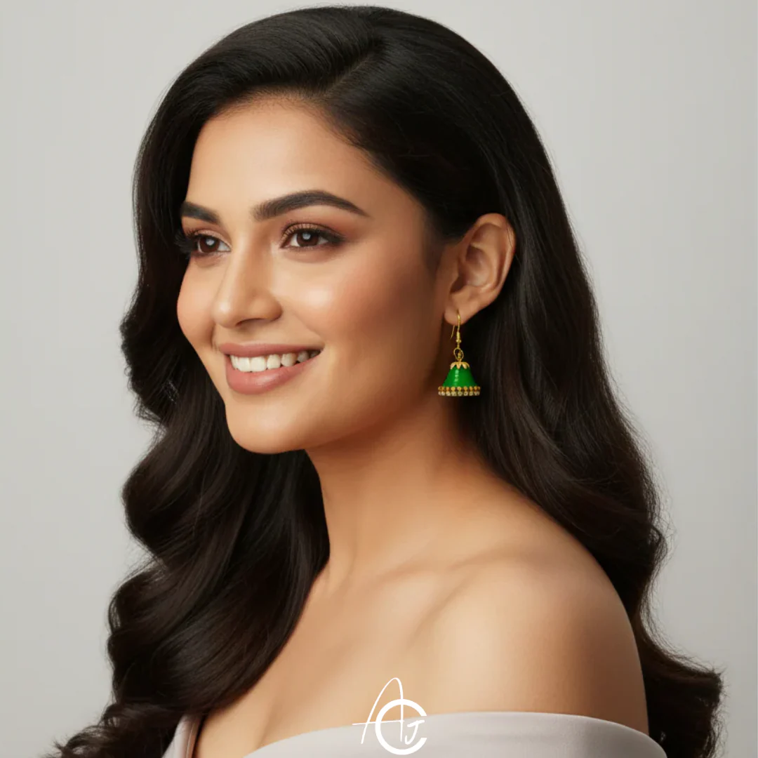 Statement Jhumka Earrings : Handmade - Image 2