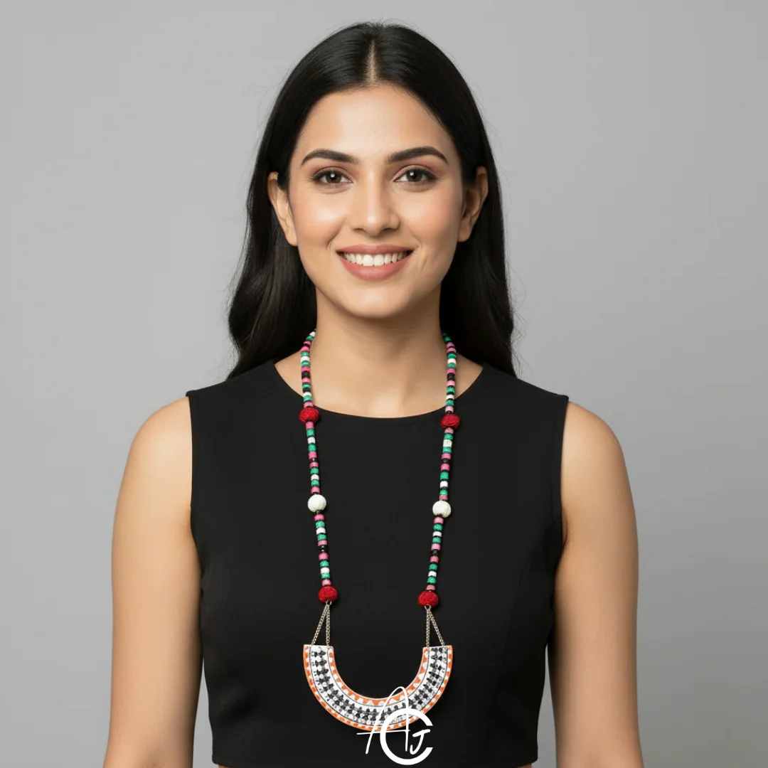 Statement Necklace, Handpainted : Handmade - Image 3